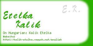 etelka kalik business card